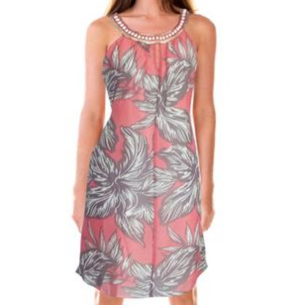 Nine West - Guava  Embellished Halter Dress